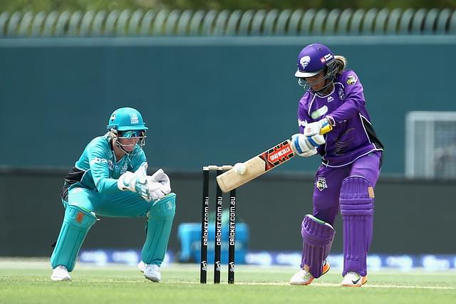 Indian batswoman Veda Krishnamurthy playing for the Hobart Huricanes in Australia’s Women’s Big Bash League (WBBL) (Robert Prezioso/Getty Images)