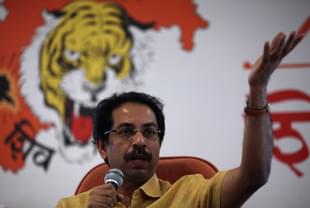 Uddhav Thackeray  at Sena Bhavan. (Vijayanand Gupta/Hindustan Times via Getty Images)