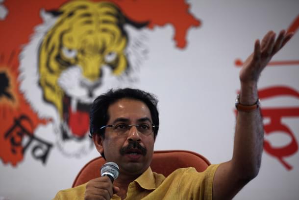Uddhav Thackeray  at Sena Bhavan. (Vijayanand Gupta/Hindustan Times via Getty Images)