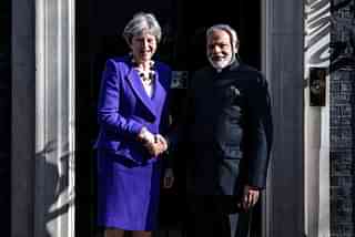 United Kingdom Prime Minister Theresa May and Indian Prime Minister Narendra Modi Outside 10, Downing Street in April 2018 (Jack Taylor/Getty Images)