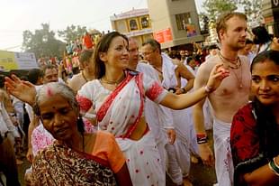 Hindu devotees at the Kumbh Mela in Nashik. (Arijit Sen/Hindustan Times via Getty Images) 