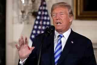 US President Donald Trump announces his decision to withdraw the United States from the 2015 Iran nuclear deal in the Diplomatic Room at the White House. (Chip Somodevilla/Getty Images)