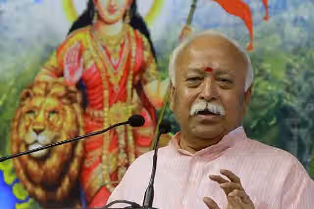 RSS Chief Mohan Bhagwat. (Sanjeev Verma/Hindustan Times via Getty Images)
