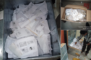 Voter-ID cards recovered by the EC. (@BJP4Karnataka/Twitter)