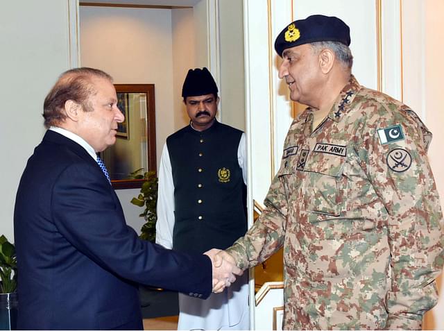 Nawaz Sharif and Chief Of Pakistan Army Staff General Qamar Javed Bajwa.