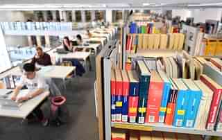 Students sit at the  Technical University of Munich (TU Muenchen/TUM) library  in Munich, Germany. (Joerg Koch/GettyImages)