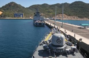 INS Kirch coming alongside with Satpura secured alongside in Cam Ranh Bay harbour.(Indian Navy)