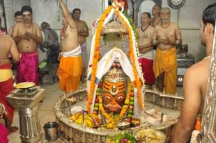 The Mahakaleshwar jyotirlingam in Ujjain. (Sunil Magariya/Hindustan Times via Getty Images)