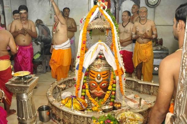 The Mahakaleshwar jyotirlingam in Ujjain. (Sunil Magariya/Hindustan Times via Getty Images)
