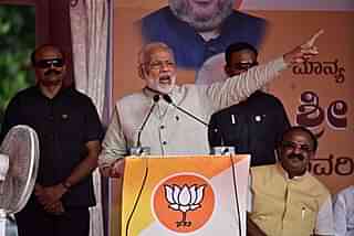 Prime Minister Narendra Modi addressing an election rally in Bengaluru. (Arijit Sen/Hindustan Times via GettyImages)