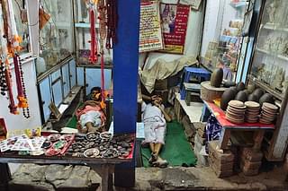 A shop that sells religious items near the Kashi Vishwanath temple on 26 April 2016 in Varanasi.