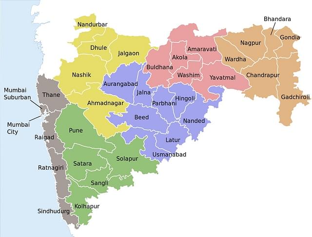 Divisions of Maharashtra, along with their respective districts (except Palghar district formed in 2014)