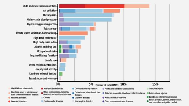 Figure 2: Per cent DALYs attributable to risk factors in India, 2016