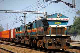 An Indian Railways’ freight train. (Ramesh Pathania/Mint via Getty Images)