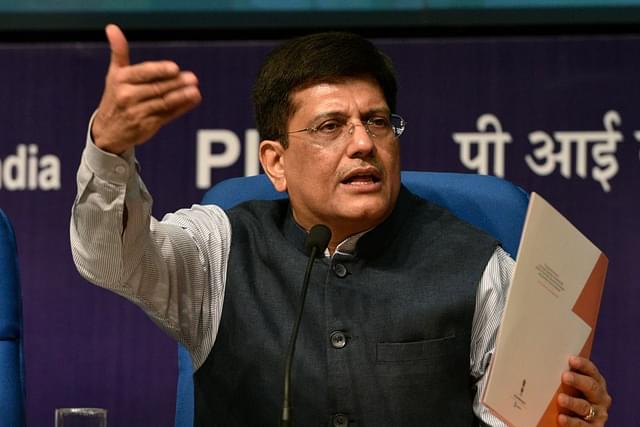 Stand-in Finance Minister Piyush Goyal. (Mohd Zakir/Hindustan Times via Getty Images)