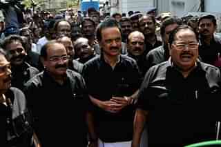 DMK leaders boycotting the assembly session. (pic via Twitter)