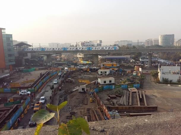 Marol Naka station under construction