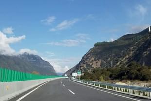 China’s new Nyingchi-Lhasa highway in Tibet, close to border with India.