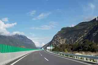 China’s new Nyingchi-Lhasa highway in Tibet, close to border with India.