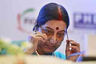 External Affairs Minister Sushma Swaraj during an event in New Delhi. (Sanjeev Verma/Hindustan Times via GettyImages)