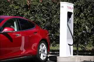A Tesla Supercharger in Fremont, California (Justin Sullivan/GettyImages)
