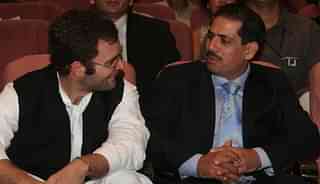 Rahul Gandhi with brother-in-law Robert Vadra. (Kalyan Chakravorty/The India Today Group/Getty Images)