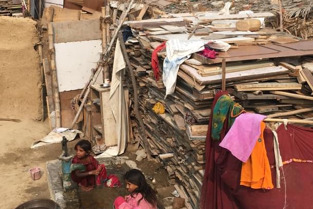 Municipal taps aren’t working so residents are managing with little water from a handpump