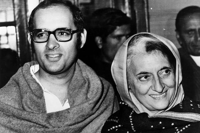 Indira Gandhi  with her younger son Sanjay. (Keystone/GettyImages)