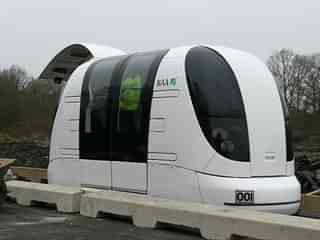 The ULTra Pod Taxi system at the Heathrow International Airport, London (Skybum/Wikimedia Commons)