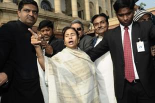 West Bengal Chief Minister Mamata Banerjee with party MP’s. (Vipin Kumar/Hindustan Times via GettyImages) 