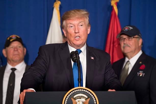 US President Donald Trump participates in a veterans meet. (JIM WATSON/AFP/Getty Images)