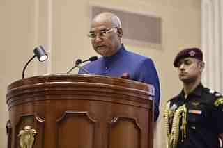 President Ram Nath Kovind addresses during the inauguration of conference on National Law Day. (Raj K Raj/Hindustan Times via GettyImages)