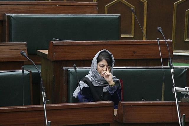 Chief Minister Mehbooba Mufti at the Jammu and Kashmir Legislative Assembly in Jammu.&nbsp; (Nitin Kanotra/Hindustan Times via Getty Images)&nbsp;