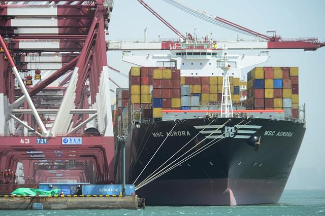 A cargo ship carrying containers stops at Qingdao Port - representative image . (VCG/VCG via Getty Images)