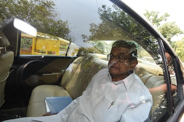 Former Finance Minister P Chidambaram arrives for questioning at the Enforcement Directorate office. (Sonu Mehta/Hindustan Times via Getty Images)