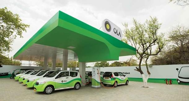 Electric cars operated by Ola Cabs in Nagpur, Maharashtra.