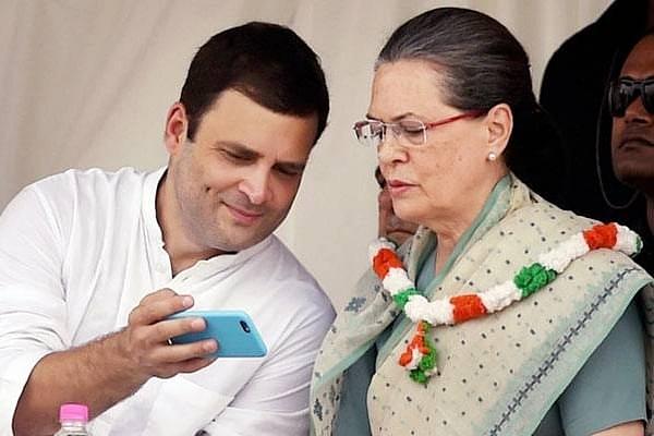 Congress President Sonia Gandhi with party vice-president Rahul Gandhi (PTI)<br>