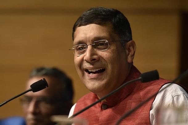 Chief Economic Adviser Arvind Subramanian addressing a press conference  in New Delhi.  (Virendra Singh Gosain/Hindustan Times via GettyImages) 
