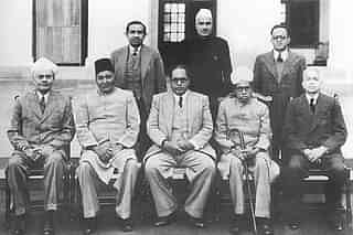 Indian Constitution Drafting Committee chairman Dr Babasaheb Ambedkar  with other members on 29 August 1947.