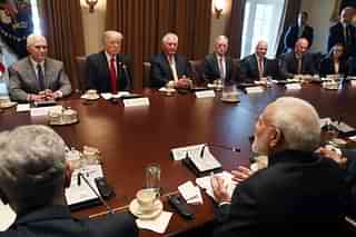 Indian Prime Minister Narendra Modi attends a meeting with US President Donald Trump. (Mark Wilson/Getty Images)