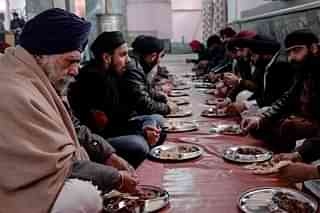 Afghan Sikhs at a langar in mid-December.