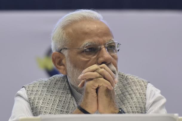 Prime Minister Narendra Modi talks about the catalytic role of the PMO. (Vipin Kumar/Hindustan Times via Getty Images)