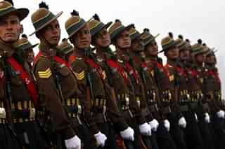A Contingent of Kumaon Regiment of Indian Army. (Arun Sharma/Hindustan Times via GettyImages)