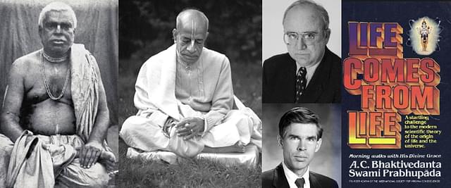 Srila Bhaktivinoda Thakur, Srila Prabhupada, Michael Cremo (top), Richard L Thompson (below), ISKCON’s anti-Darwin publication