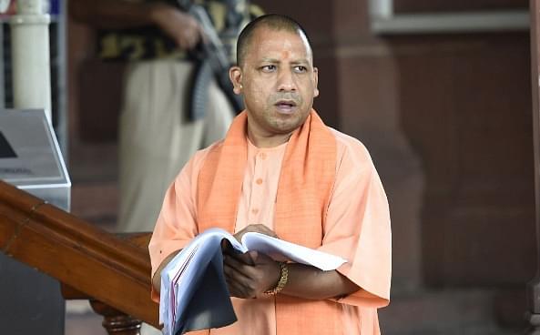 UP Chief Minister Yogi Adityanath during a press conference in Lucknow. (Subhankar Chakraborty/Hindustan Times via GettyImages)