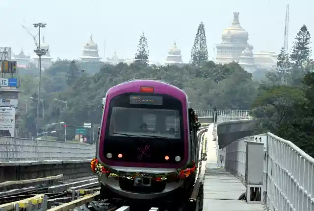 Trains on the Purple Line of the Namma Metro in Bengaluru (Jagdeesh MV/Hindustan Times via Getty Images) (Representative Image)