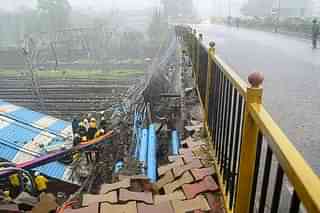 Part of the Gokhale bridge, connecting Andheri East to Andheri West in Mumbai, collapsed on 3 July. 