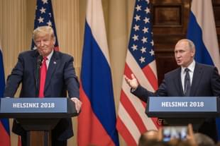 Trump and Putin at the meeting in Helsinki. (Chris McGrath/Getty Images)