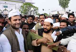 Congress Vice President Rahul Gandhi after paying obeisance a dargah. (Deepak Gupta/Hindustan Times via Getty Images)