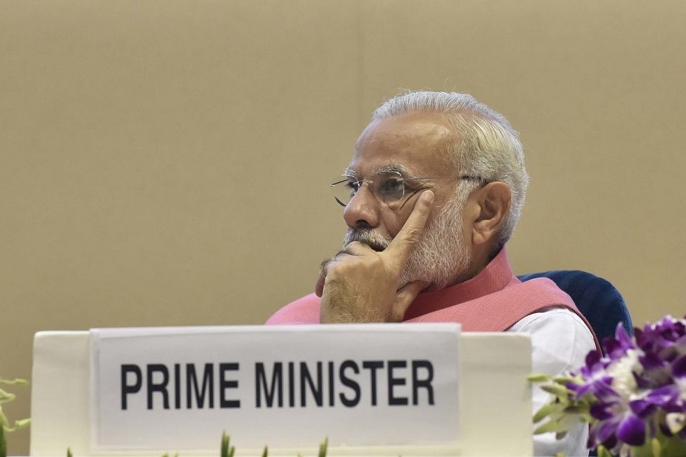 Prime Minister Narendra Modi at Vigyan Bhawan, New Delhi. (Sonu Mehta/Hindustan Times via Getty Images)